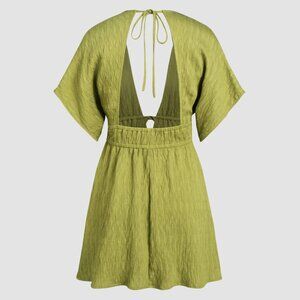 Cider Knotted Backless Mini Dress